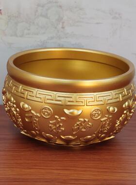 黄铜有求必应乾坤聚宝盆米缸招聚财聚宝盆客厅办公司工艺品摆件