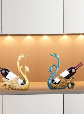 新中国风天鹅酒架装饰品入口展示柜客厅电视柜葫芦装饰品乔迁礼物