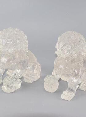新中式古典石狮摆件样板房家居客厅茶几柜玄关禅意软装饰工艺礼品