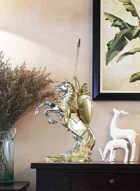 正品轻奢战式马北摆欧武士设家居饰品新中品客厅玄关办公室工艺大