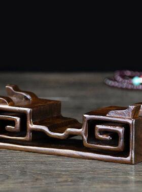 红木雕刻工艺品黑梓木质长方形实木托架奇石石头盆景佛像摆件底座