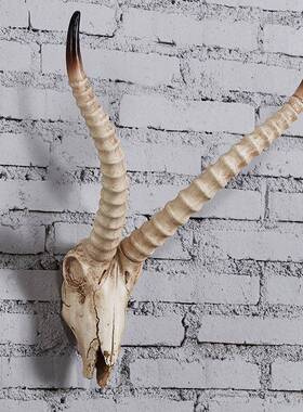 壁挂古羊头骨饰欧式家挂饰墙贴创意墙羊头立体墙面仿壁挂饰KIR居