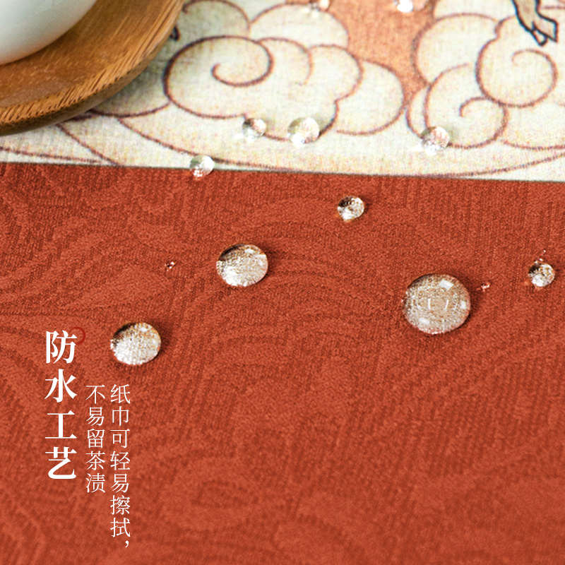 敦煌福兽中式桌旗茶席垫子高端茶桌垫布防水桌布茶几茶旗桌旗布 - 图2