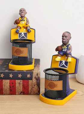 NBA篮球球星科比摆件笔筒詹姆斯哈登手办纪念品公仔模型男生礼物
