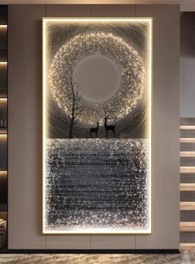LED灯星空麋鹿玄关装饰画画现代简约轻奢客厅走廊走道灯画画高端
