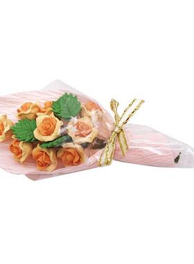 1：12迷你娃娃屋场景dollhouse花卉黄色玫瑰花束微缩手捧花礼花
