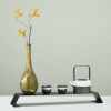 Wine geometric tea set tray corridor Chinese teapot let new iron Bogu rack model room ceramic tea table art bottle