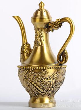 厂家黄铜制1910作壶龙凤酒壶茶壶酒铜壶酒具用酒品量大价优