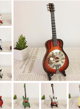 雕刻手工木制电贝司电吉他模型乐器模型饰品作为生日礼物的男朋友