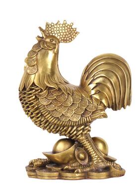 铜鸡黄铜金钱鸡铜公鸡元宝福鸡家居铜工艺品摆件大吉大利鸡