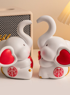 订婚兔子摆件家居客厅婚房布置实用装饰品送闺蜜新人结婚礼物