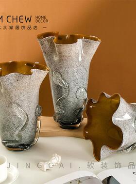 现代高级展厅边柜软装饰品艺术白瓷花瓶样板房设计创意插花摆件