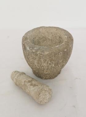 民俗老物件石碗石锤老蒜臼覆古怀旧老石碗石臼花盆杂项收藏摆件