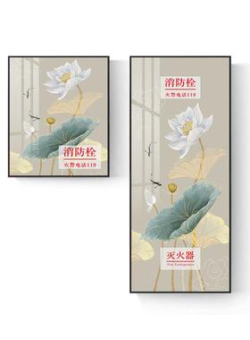 装饰画装饰中式定制消火栓挂画消防栓铝合金遮挡壁画可画框电表箱