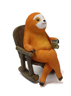 跨境摇椅树懒摆件创意树脂花园户外装饰园林工艺景观动物雕像