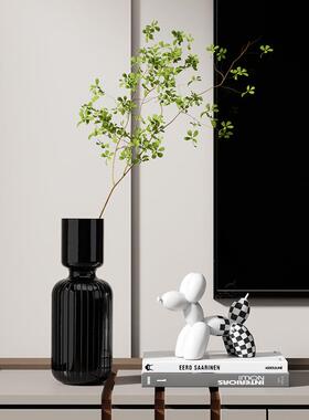 现代简约玻璃花瓶客厅餐桌边几插花高级感设计入户玄关装饰品摆件