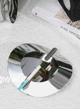 意式简约不锈钢雪茄烟灰缸客厅茶几茶室办公室酒店民宿摆件装饰品