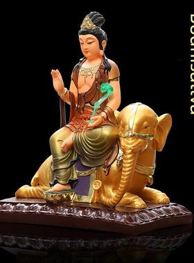 家居文殊菩萨普贤菩萨寺佛像供奉白玉文殊菩萨普贤佛像华岩三圣