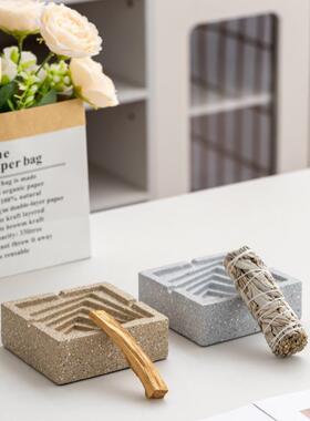 方形烟灰缸创意客厅家用酒店潮流上档次雪茄烟缸圣木托盘收纳盘