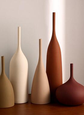 贝汉美欧美风复古拉丝肌理陶瓷花莫兰迪家居装饰品客厅北欧摆件