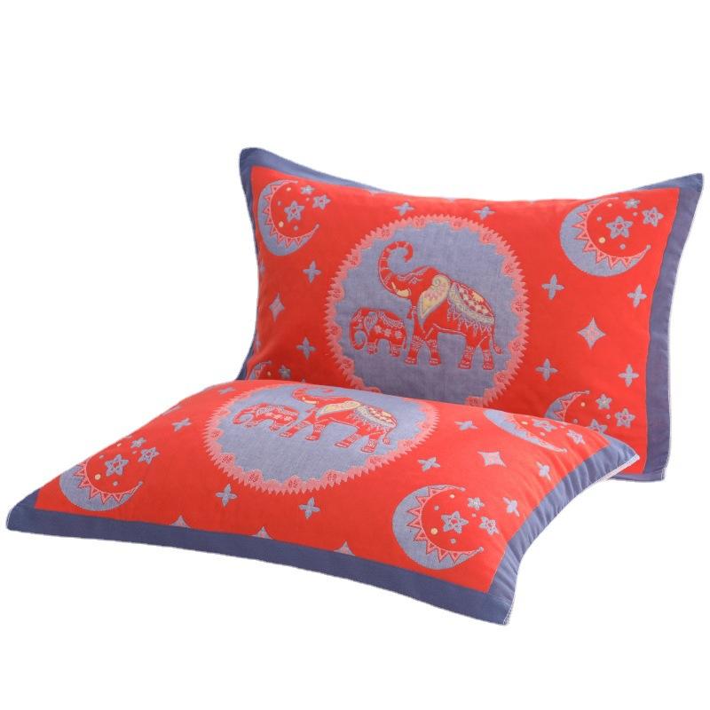 三层纱布棉枕巾加大加厚枕头巾四季学生成人欧式柔软吸汗情侣盖巾 - 图3