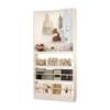 Perforated board storage rack, ultra-thin storage rack, wall-mounted multi-layer bookshelf, solid wood narrow cabinet, sandwiched between floor-to-ceiling doors