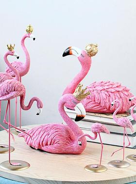 新品特大号铁脚火烈鸟创意北欧风ins摆件卧室客厅店铺装饰品摆设