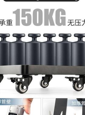 花HEM盆托带轮移万向轮底座称重滚轮托架长铁艺动方盘形花托滑轮