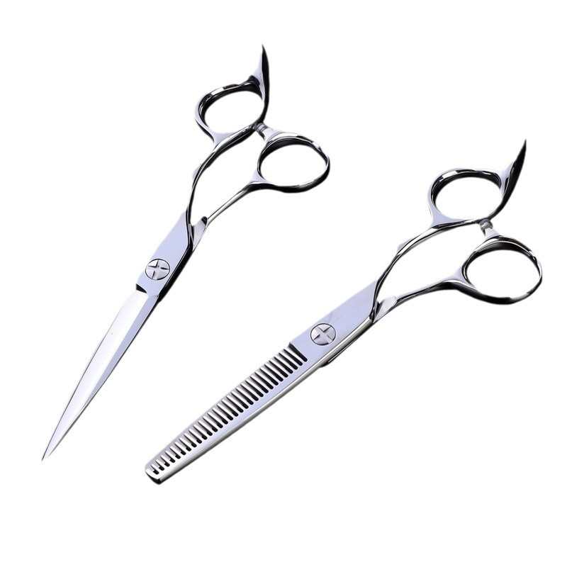 理发剪刀进口440c不锈钢平剪牙剪无痕牙剪打薄剪刀6寸美发剪刀 - 图3