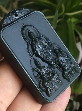 三清元始天尊太上老君灵宝天尊和田青玉吊坠支持指定题材加工