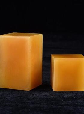 天然石材黄玉方块练习印章学习雕刻仿古玉玺生肖手工篆刻印章石材