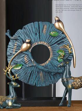 欧式客厅玄关书房简约工艺品轻奢酒柜装饰品摆件开业乔迁新居礼品