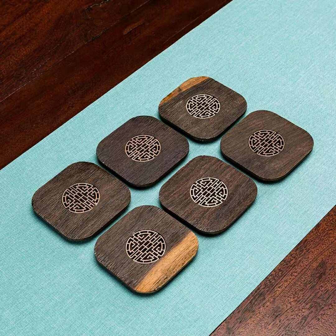 实木杯垫黑檀木杯托创意隔热茶道杯垫茶道零配件简约茶杯托,淘宝优惠券,粉丝福利购,淘宝优惠卷
