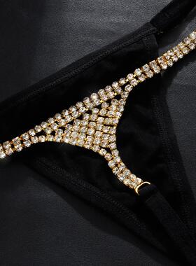 Gorgeous Shiny Mesh Rhinestone Thong Sexy Women Lingerie