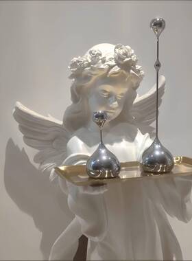 爱丽丝天使覆古托 托盘欧式家居装饰品创意法式软装客厅大型落地