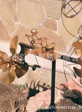 新款风车创意工艺金属庭院打鼓复古风车装饰花园农场