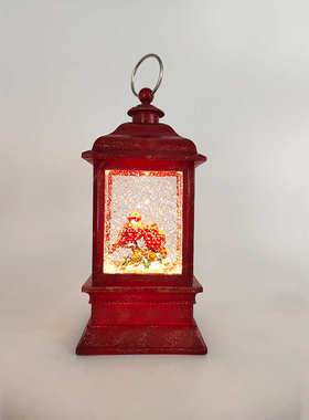 鸟拍四方双风灯家居 红金结婚工艺品风灯水灯新婚摆件创意送礼红