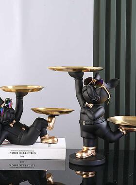 入户玄关放钥匙收纳盒摆件狗门口鞋柜置物托盘客厅茶几遥控器整理