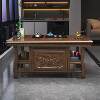 New Chinese-style solid wood tea table and chair combination small apartment tea brewing tea table and water boiling tea table tea set set