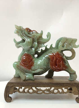 钰程本命年玉器 20厘米岫玉麒麟 龙龟 貔貅 摆件财位家居玉工艺品