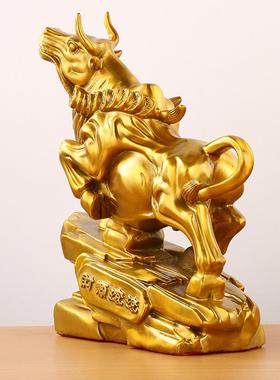 爆款黄铜财源滚滚牛牛气冲天铜牛摆件华尔街牛家居办公室乔迁开业