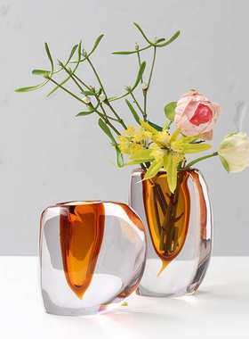 现代简约轻奢风加厚创意琉璃花瓶客厅样板间餐桌电视柜装饰摆件