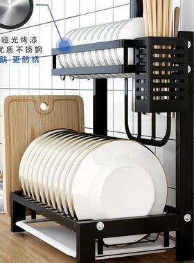 跨境功家用碗WJ001碟沥水架不锈钢筷碗架厨房台面碗筷多能纳收架