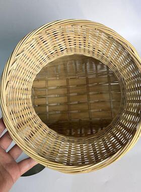 采茶篓青皮编织采摘茶叶筐手工竹编鱼篓竹筐儿童竹篮户外垂钓鱼篓