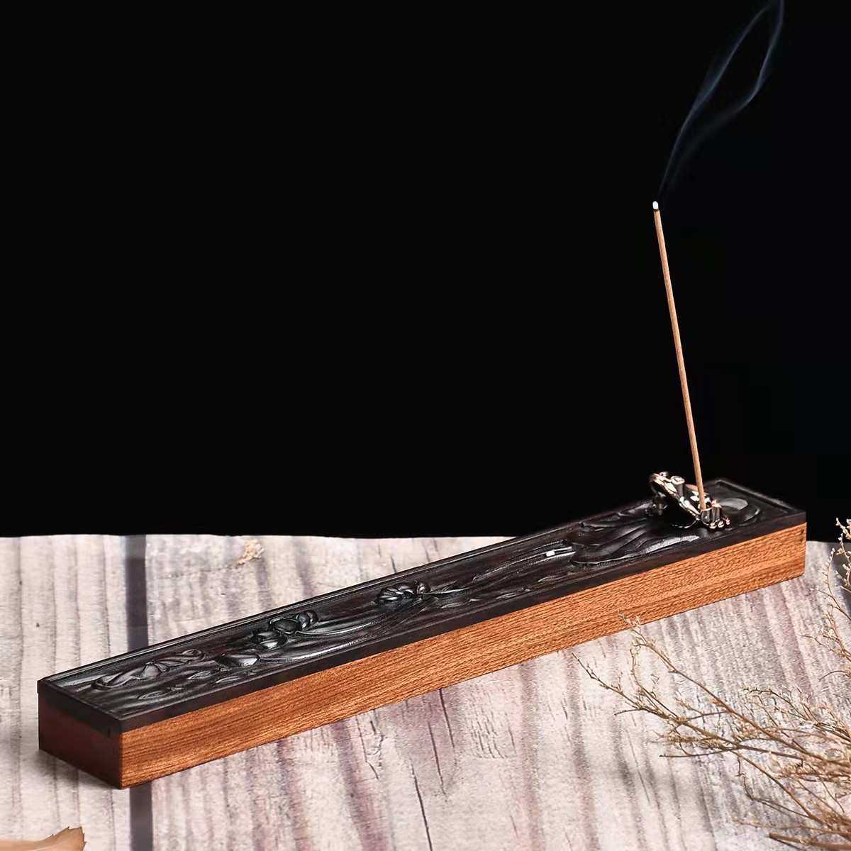 荷塘月色香插紫光檀非洲酸枝木雕刻工艺线香沉香香檀香香插香盒,淘宝优惠券,粉丝福利购,淘宝优惠卷