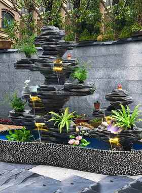 户外假山流水喷泉 水泥手工庭院造景 室内创意景观摆设 可客制化