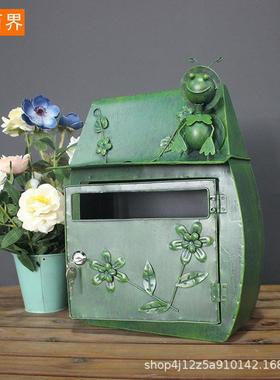 跨境欧式复古别墅信箱外贸创意壁挂信报箱装饰铁艺邮筒户邮箱做旧