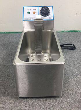 富祺4升小型电炸炉商用台式单缸炸薯条电炸炉不锈钢台式电炸炉