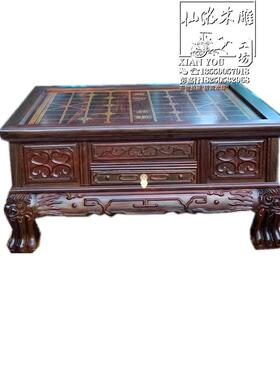 红木酸枝缅甸花梨三用棋桌围棋象棋多功能茶桌家用实木小茶台茶几