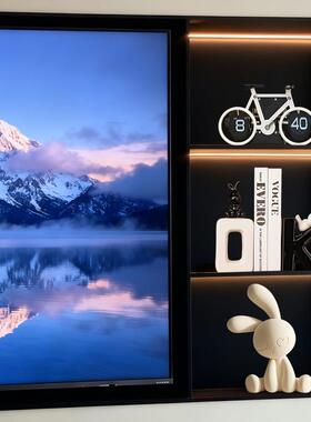 现代轻奢客厅电视柜摆件套组高档小众坐姿兔子家居装饰品乔迁礼物